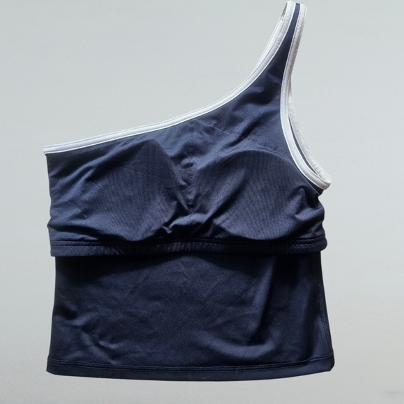 Gilly Hicks One-Shoulder Asymmetrical Tank with Built-In Bra - Very Preppy & Y2K - Picture 5 of 9